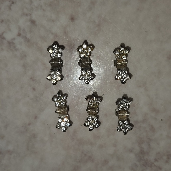Mini Crystal Hair Accessories Sparkly Rhinestone Hair Claw Clips - Picture 5 of 5